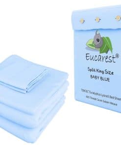 Juego de Sábanas 100% Eucalipto Tencel -Azul Bebé