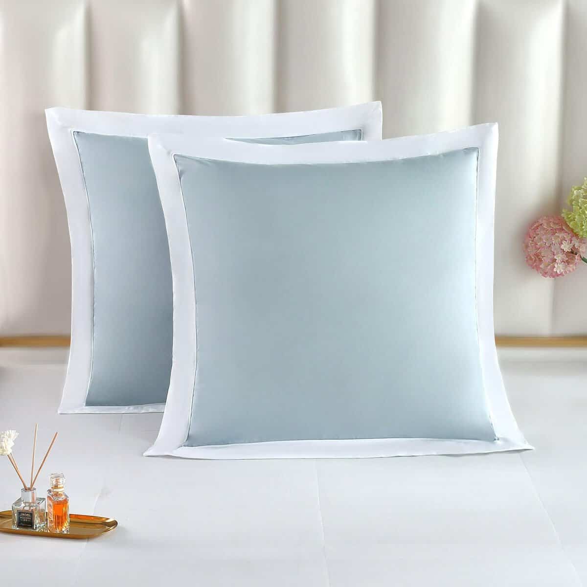 Par de fundas de almohada Euro de lujo de 100% algodón de