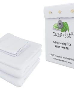 Juego de Sábanas EUCAREST 100% Eucalipto -Blanco Puro