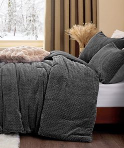 Juego de Edredón Completo ChiXpace - Patrón de Hojas Grises