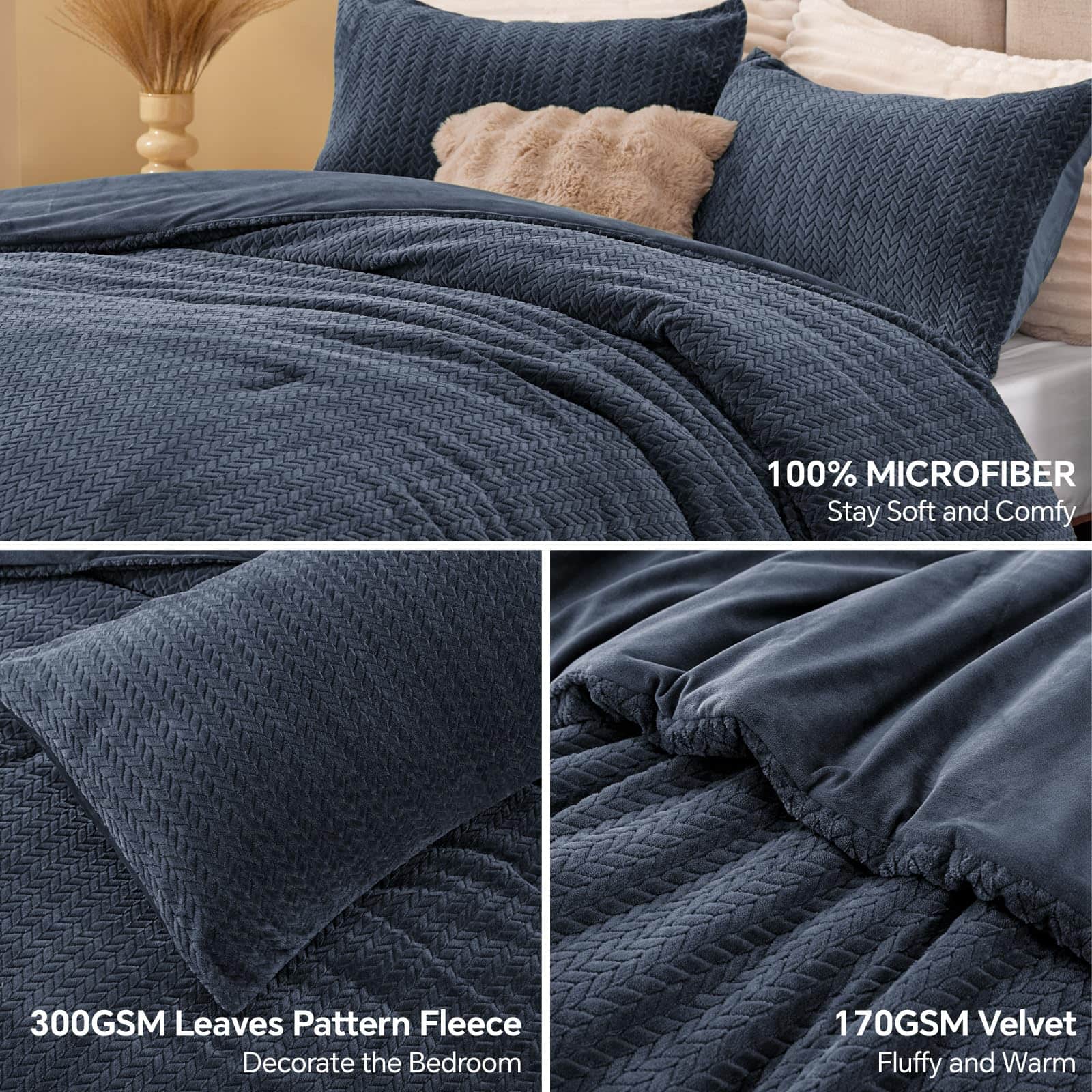 Juego de Edredón de Invierno de Terciopelo de Felpa con - Imagen 4