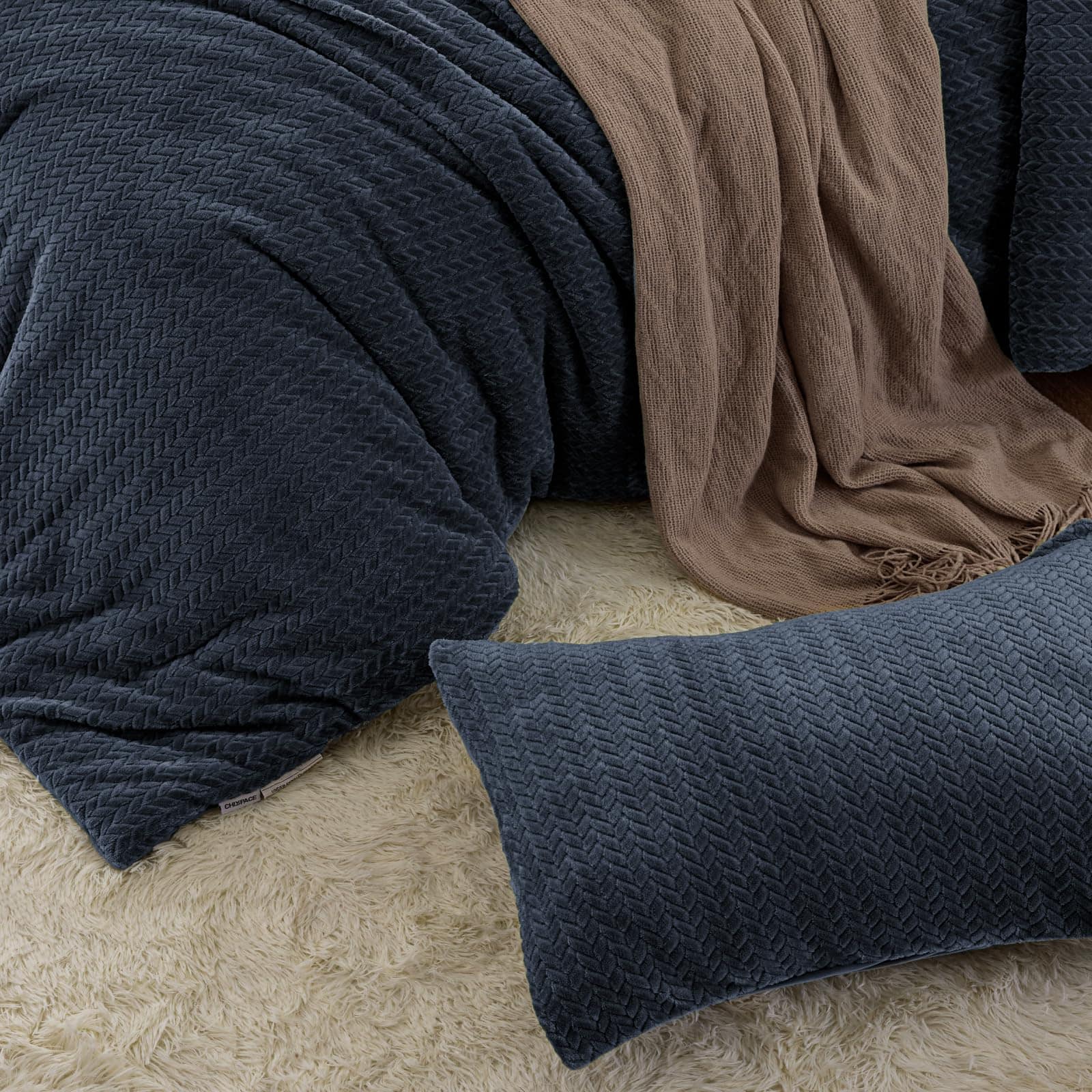 Juego de Edredón de Invierno de Terciopelo de Felpa con - Imagen 9