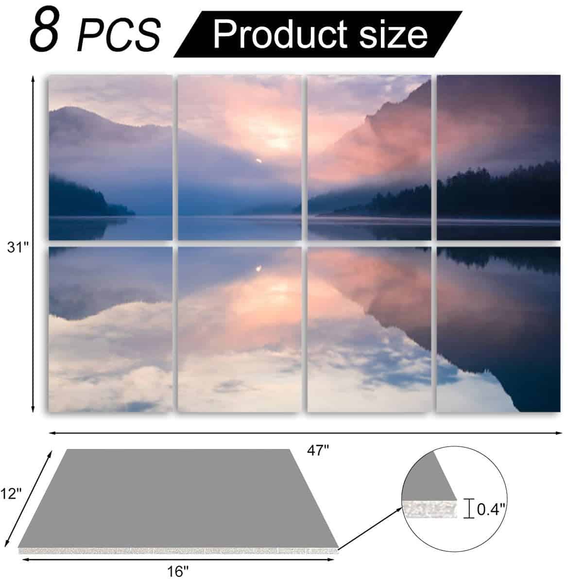 Paneles acústicos insonorizantes Zen with Lake Mountain - Imagen 7