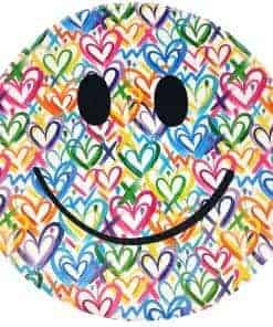 Manta de felpa redonda de 60" con estampado brillante de