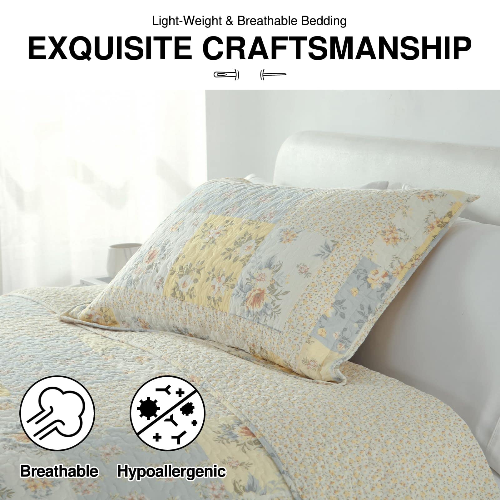 Colcha California King DDUOXIN (128"x120") - 100% Algodón - Imagen 6