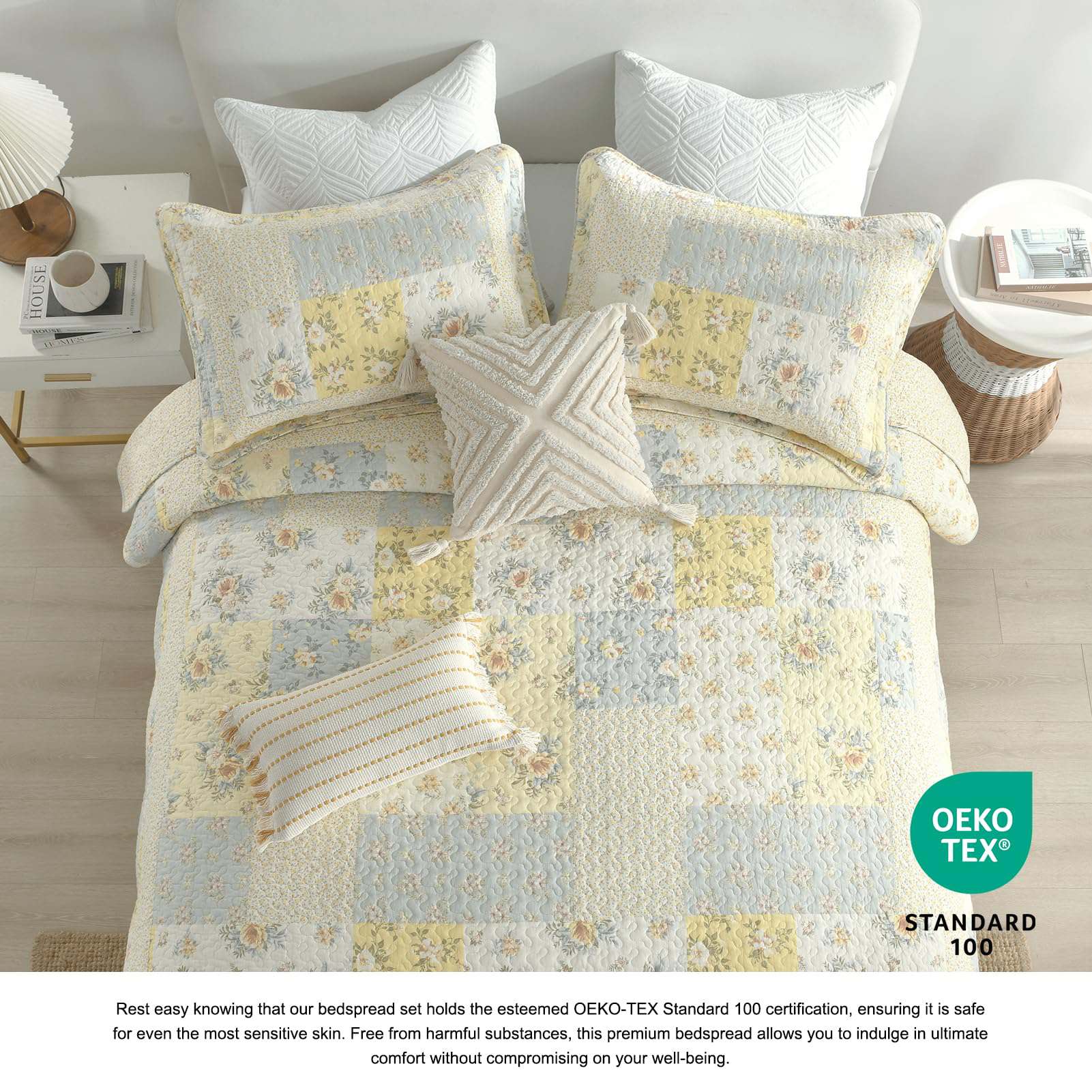 Colcha California King DDUOXIN (128"x120") - 100% Algodón - Imagen 5