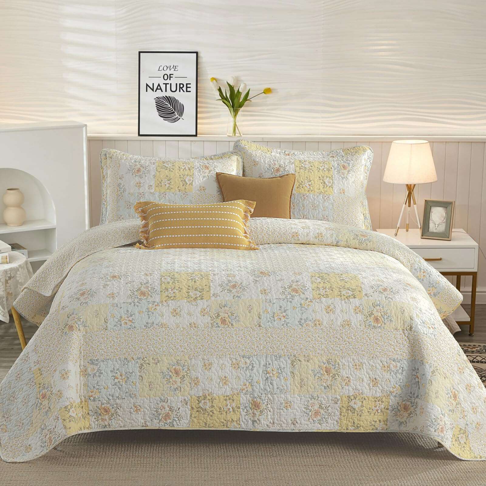 Colcha California King DDUOXIN (128"x120") - 100% Algodón