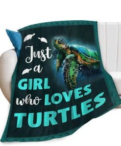 Manta de Tortugas de Mar Teal Just A Girl Who Loves Turtle