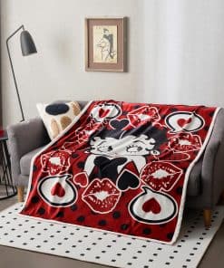 Manta de cama de felpa Betty Boop, impresión digital HD