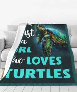 Manta Teal Just A Girl Who Loves Turtles Decorativa para
