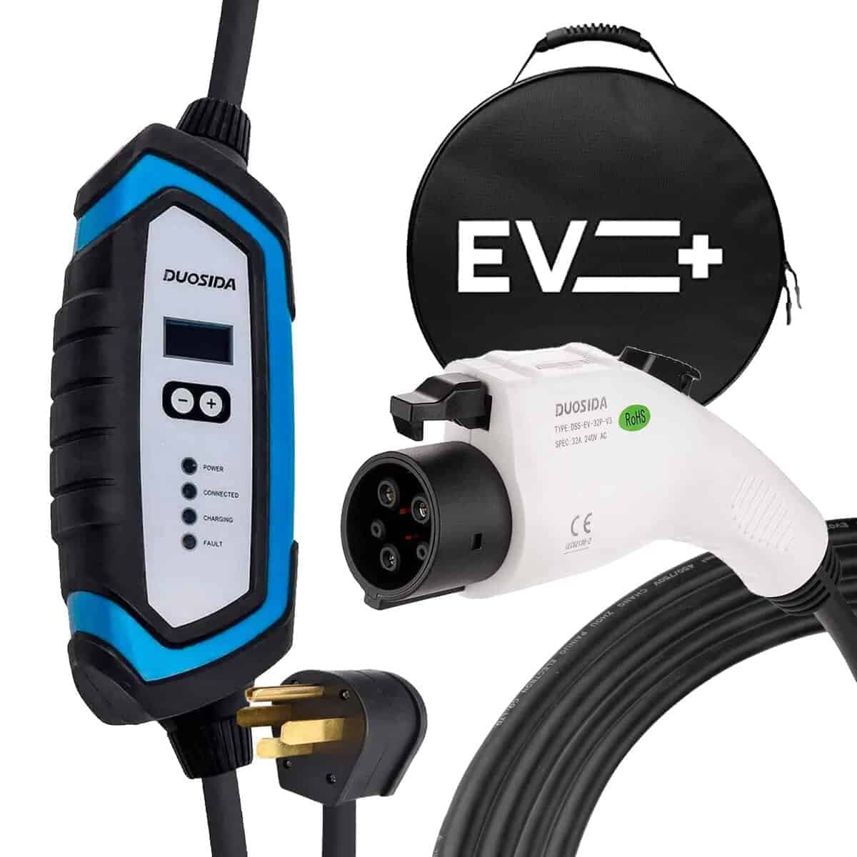 Cargador de Vehículo Eléctrico Portátil Duosida Nivel 2 32A