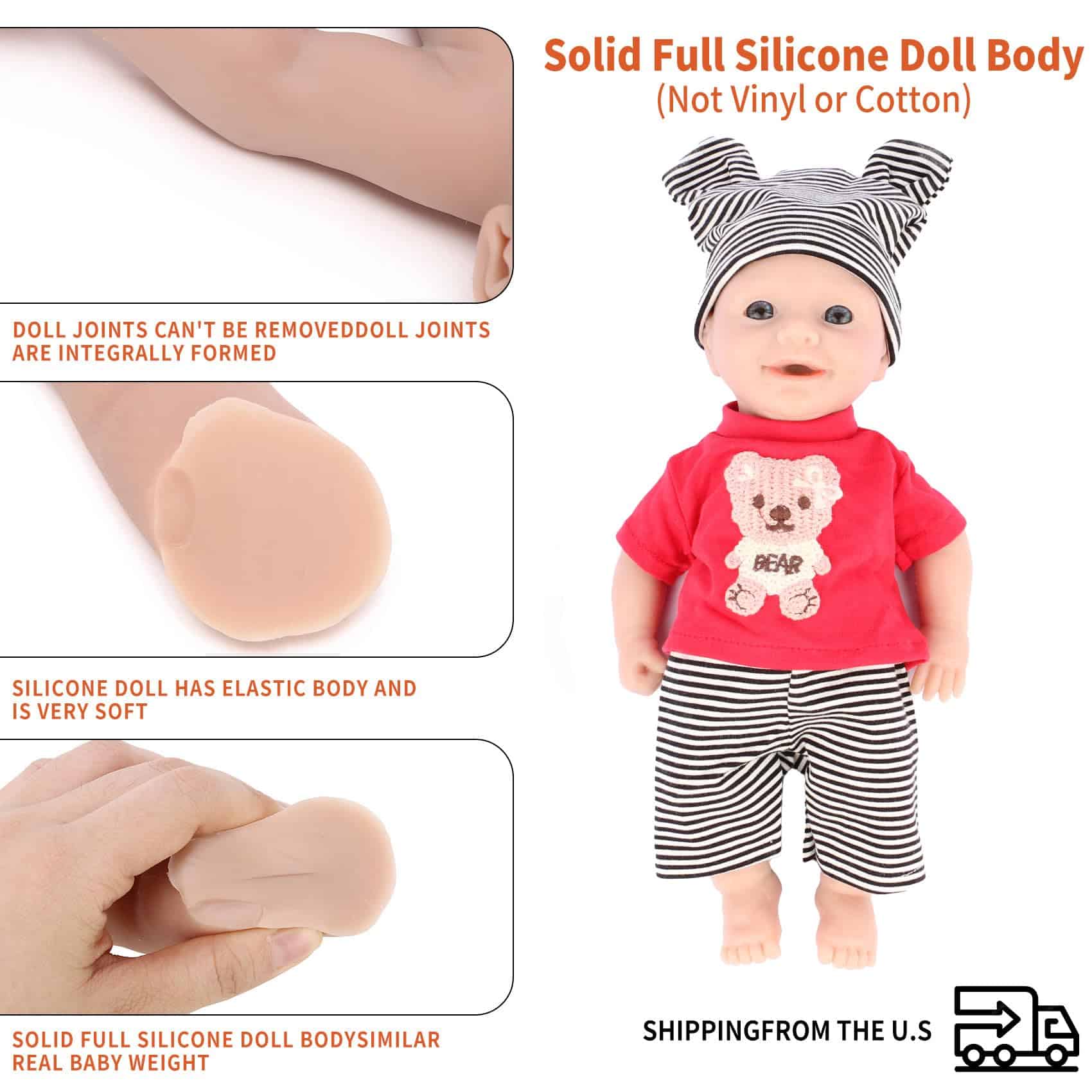 Muñeca Reborn Realista de Silicona de Cuerpo Completo de 12 - Imagen 6