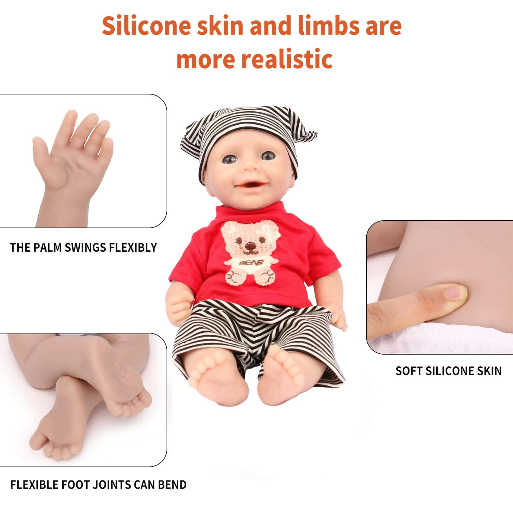 Muñeca Reborn Realista de Silicona de Cuerpo Completo de 12 - Imagen 5