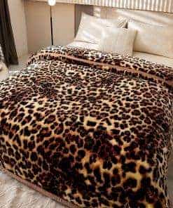 Cobertor de Leopardo MODUSKYE, 7.7 LB Coreano de Fleece