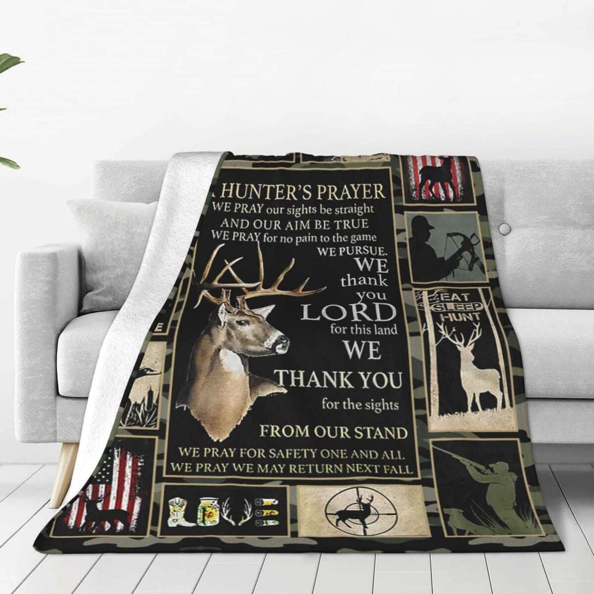 Manta de Venado Una Oración del Cazador Decorativa Manta de