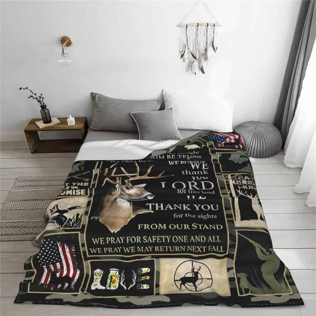 Manta de Venado Una Oración del Cazador Decorativa Manta de - Imagen 6