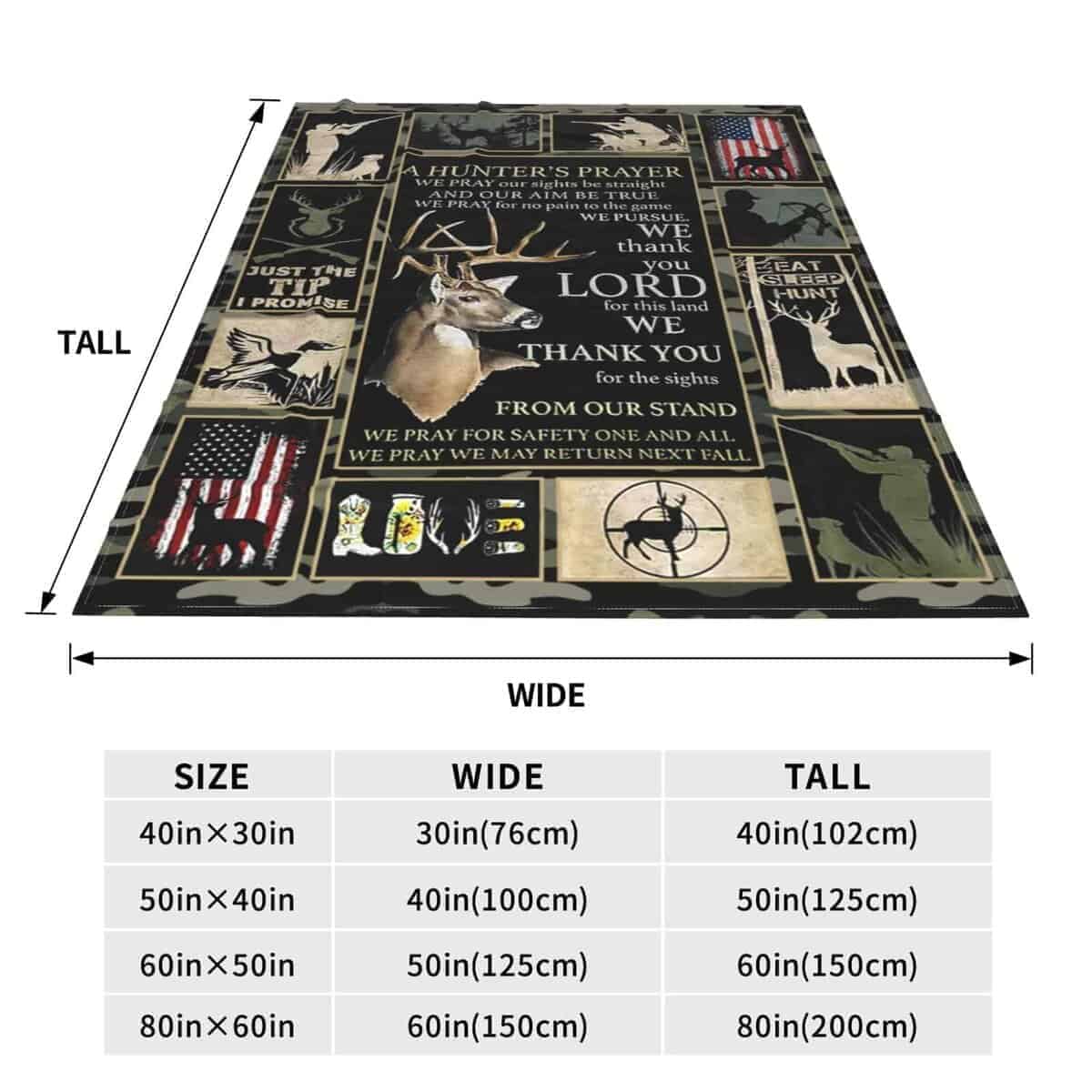 Manta de Venado Una Oración del Cazador Decorativa Manta de - Imagen 5