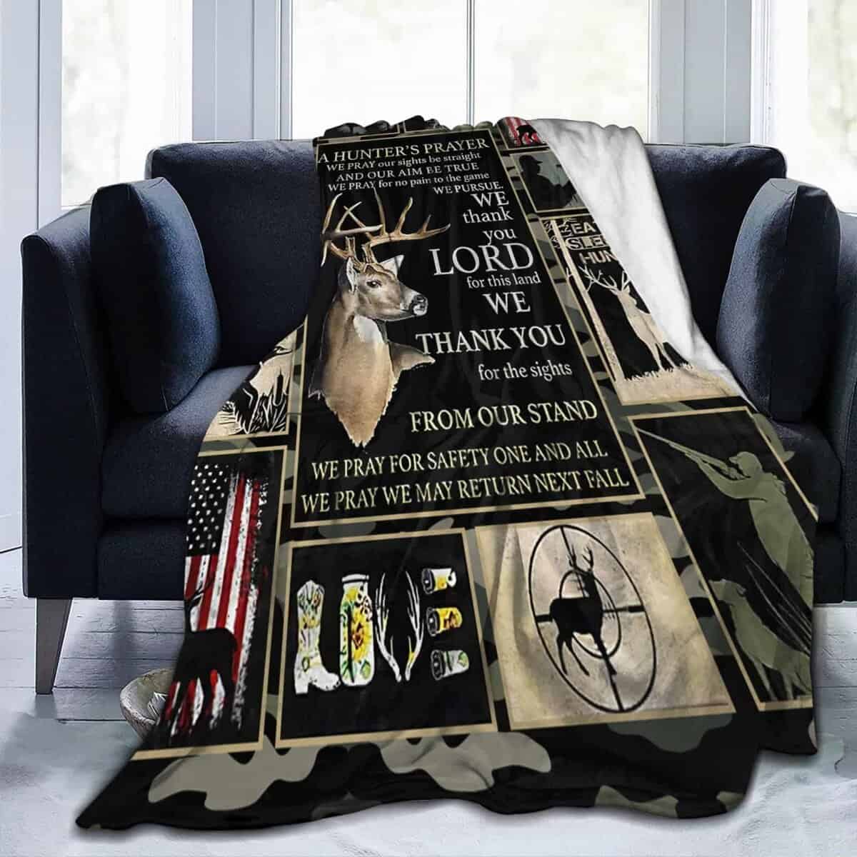Manta de Venado Una Oración del Cazador Decorativa Manta de - Imagen 4