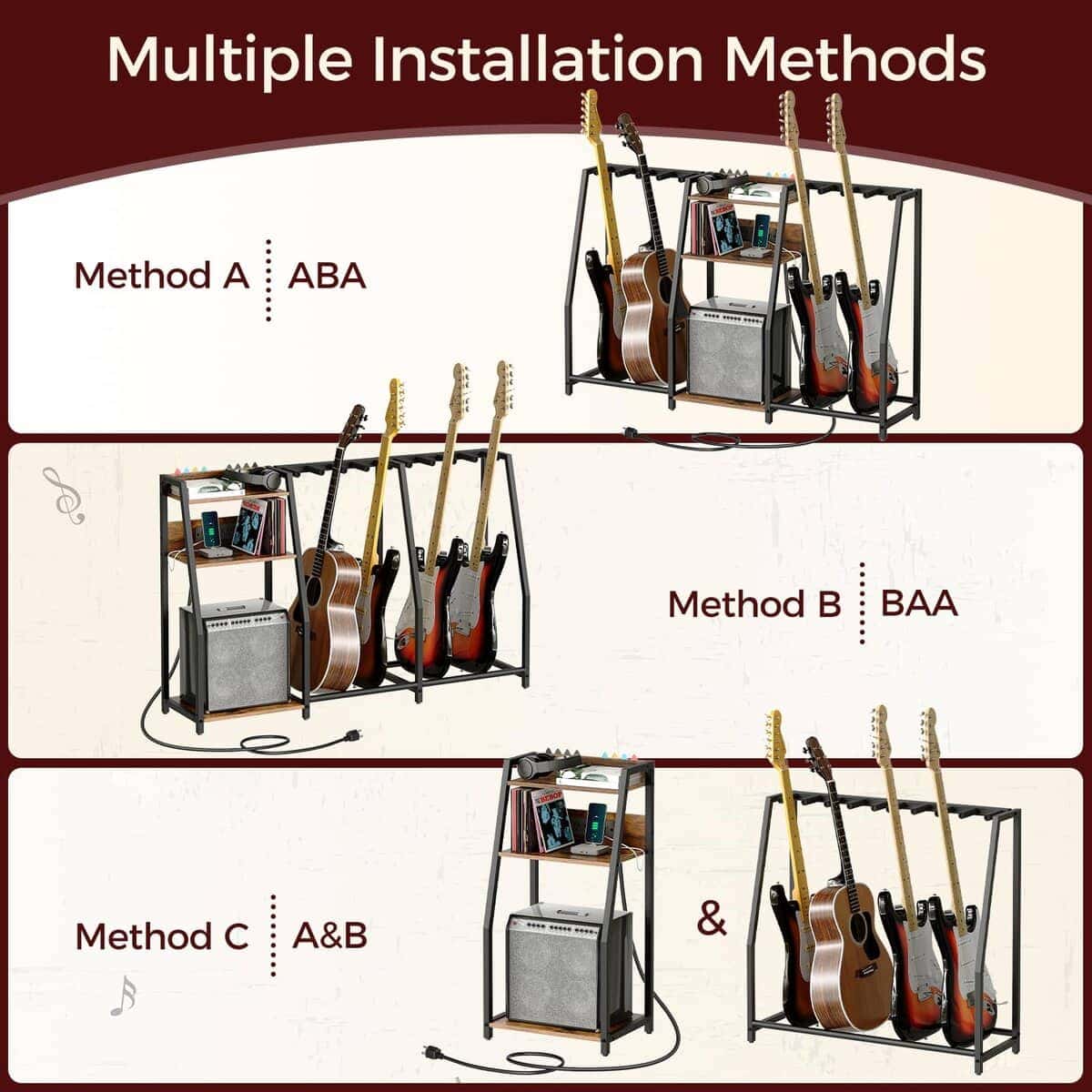 Soporte de guitarra MAHANCRIS para guitarra eléctrica, - Imagen 6