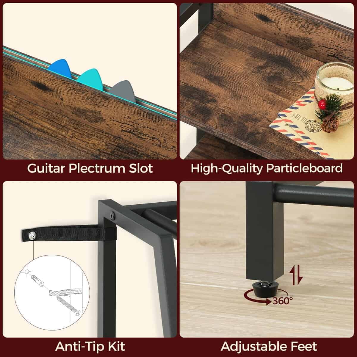 Soporte de guitarra MAHANCRIS para guitarra eléctrica, - Imagen 8