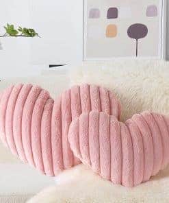 Almohada con forma de corazón, juego -Rosa claro