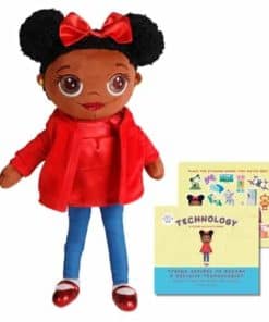 Muñeca de Tela Tyriqa La Tecnóloga de 15 Pulgadas con Libro