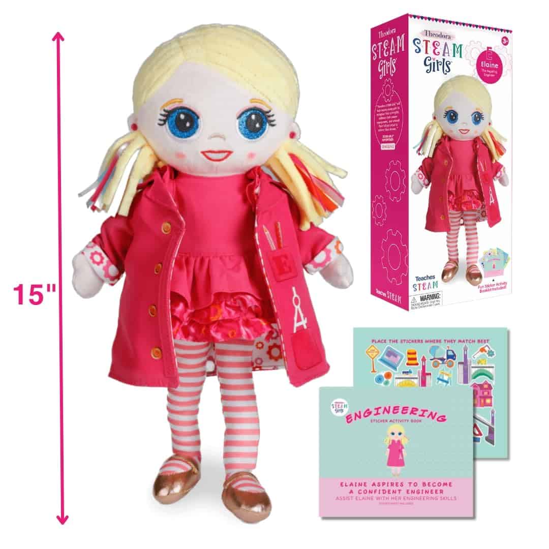 Elaine La Ingeniera - Muñeca de Peluche de 15 pulgadas con - Imagen 7