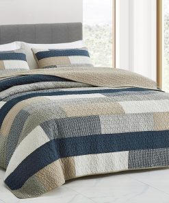 Chezmoi Collection Dylan 2-Piezas Azul Marino Blanco Gris