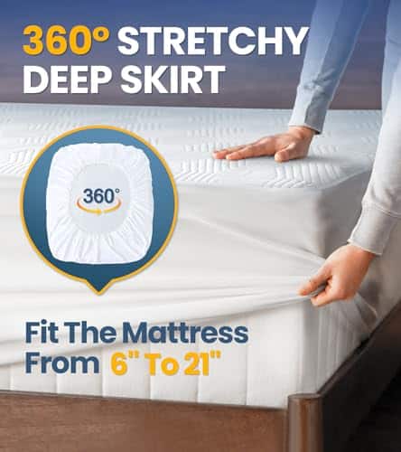 Protector de Colchón 100% Impermeable con Alta -Blanco - Imagen 6