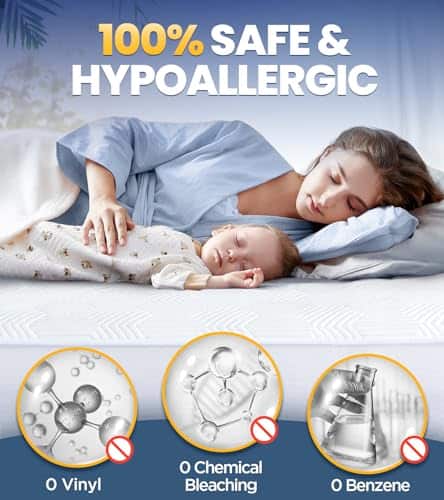 Protector de Colchón 100% Impermeable con Alta -Blanco - Imagen 4