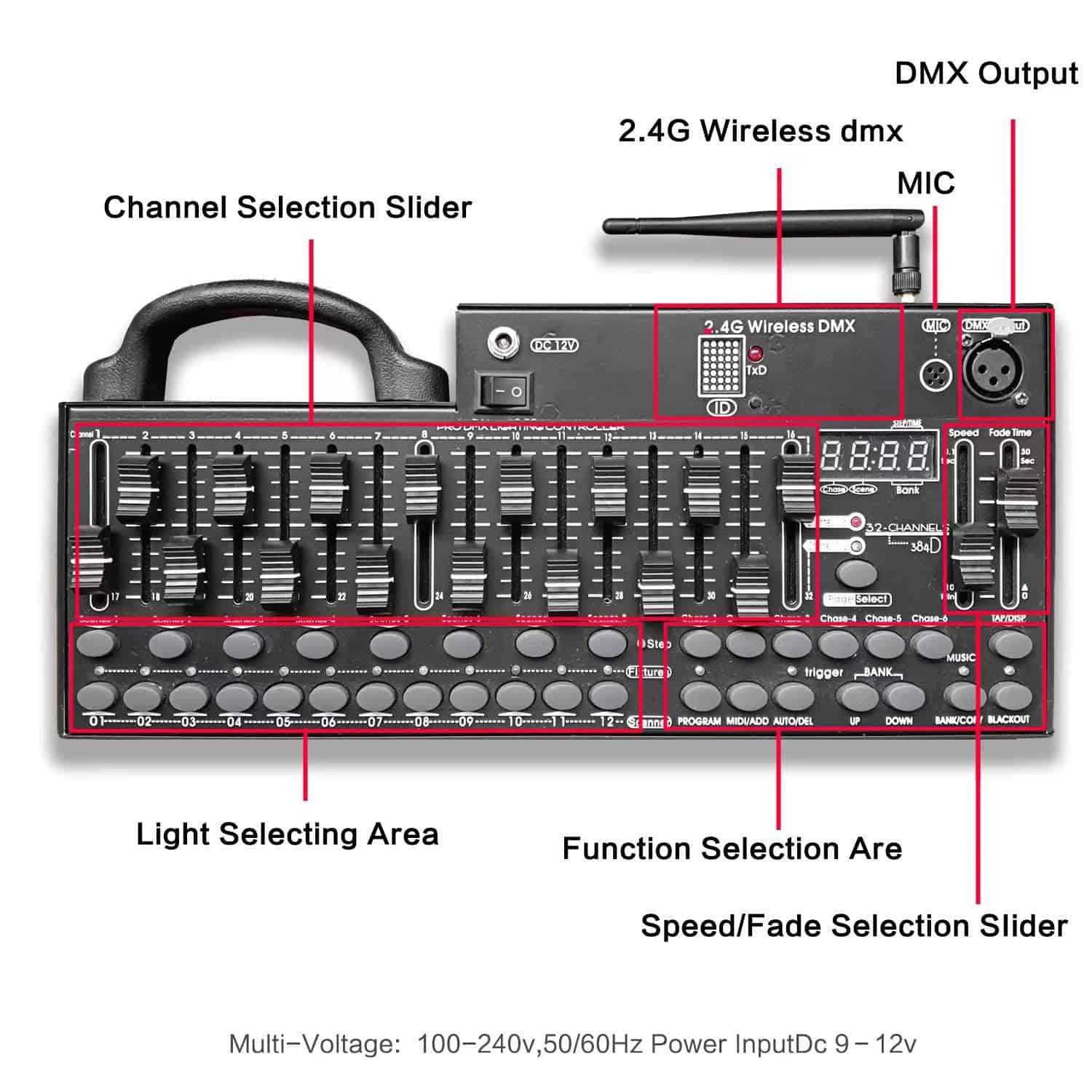 Controlador DMX 384 Canales MINI Consola de Control DMX - Imagen 4