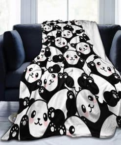 Manta de Felpa con Estampado de Panda, Súper Suave y