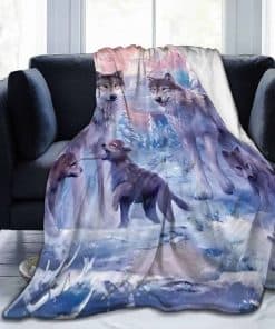 Manta de Franela Lobo Cool Súper Suave y Acogedora 60x80