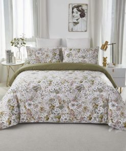 Juego de Ropa de Cama Vintage con Flores para Cama