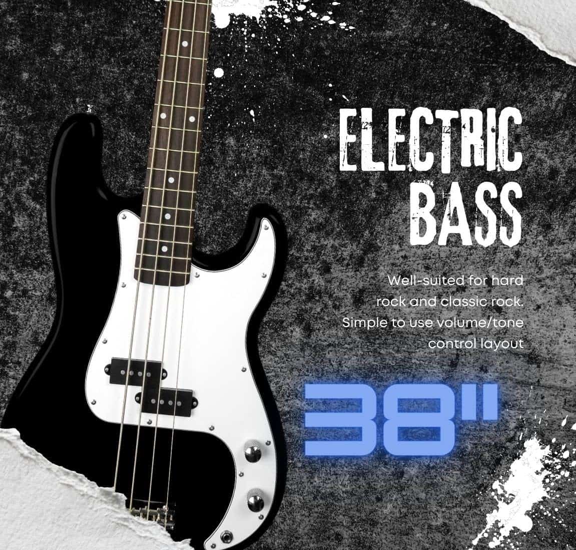 Bajo eléctrico para niños Raptor de 3/4 de tamaño, 38 - Imagen 3