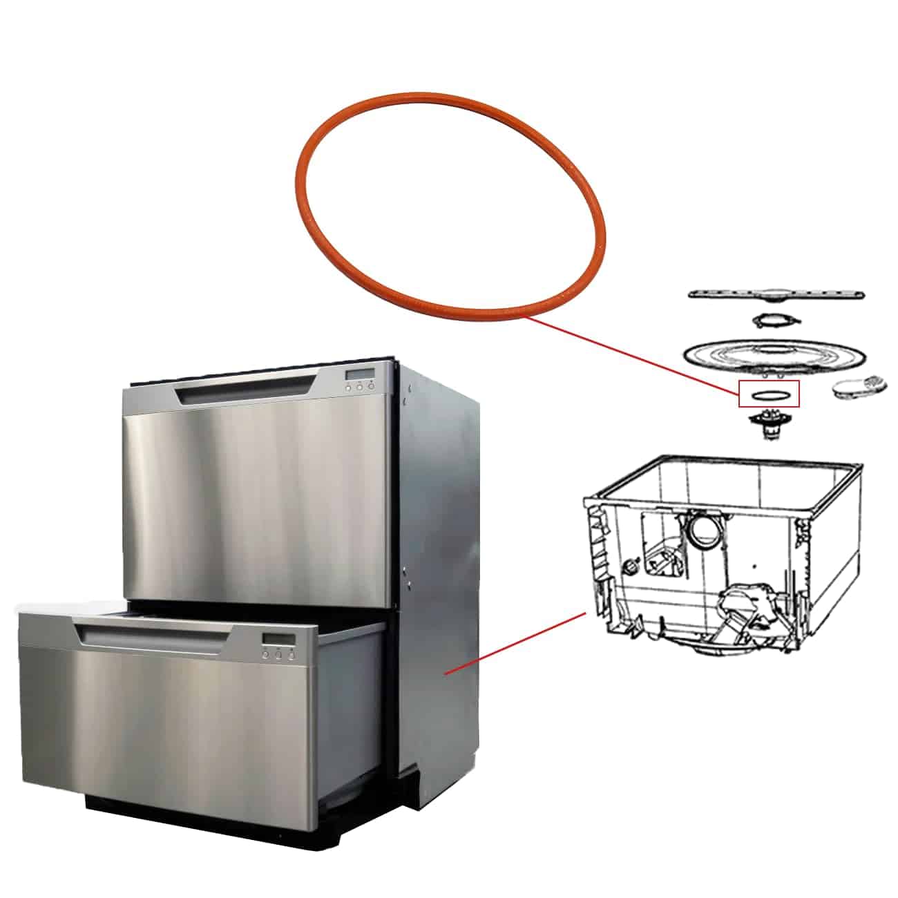 Anillo de sellado 523049 de repuesto para Fisher Paykel O - Imagen 5