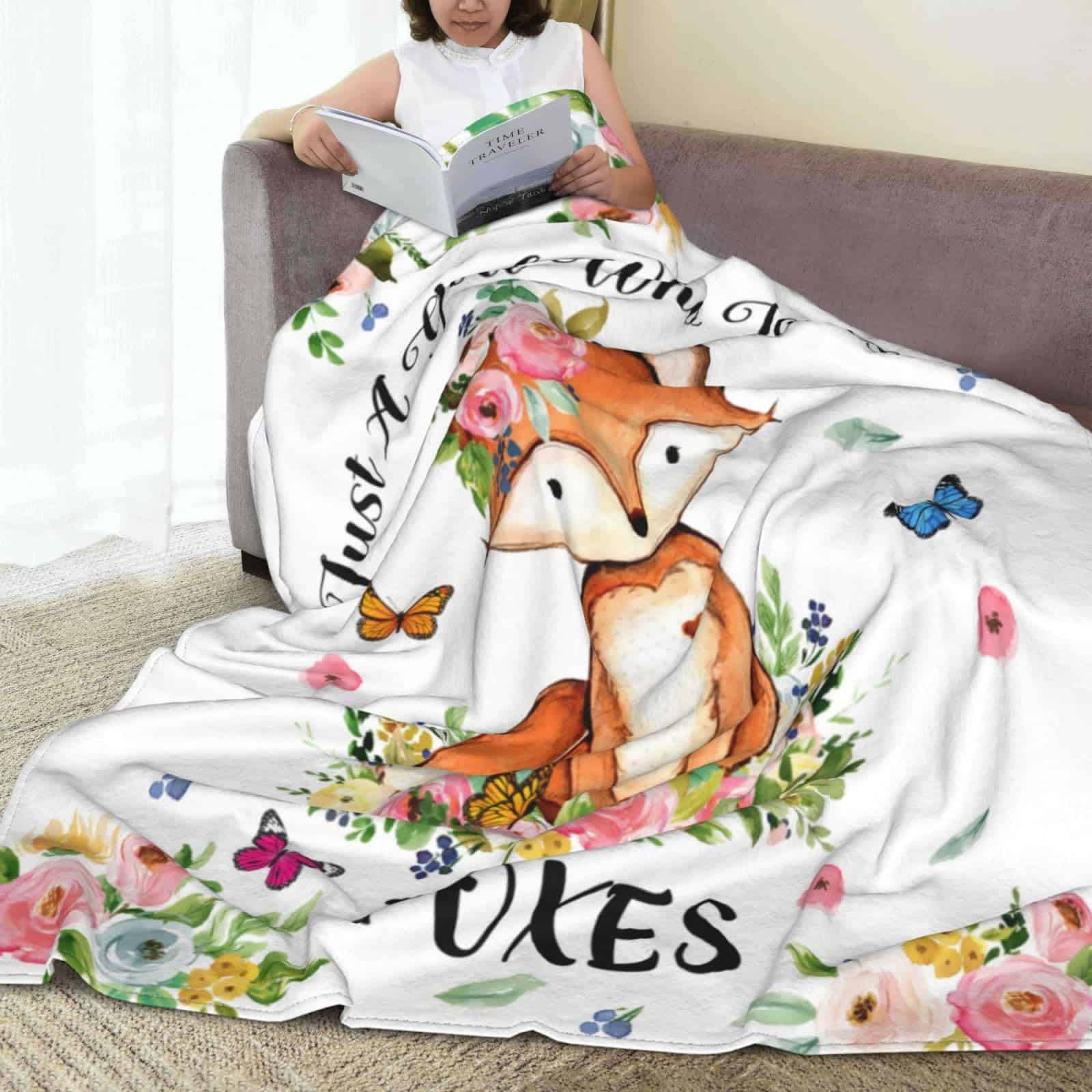 Manta de zorro linda DUMTUTY Solo una niña que ama los - Imagen 4