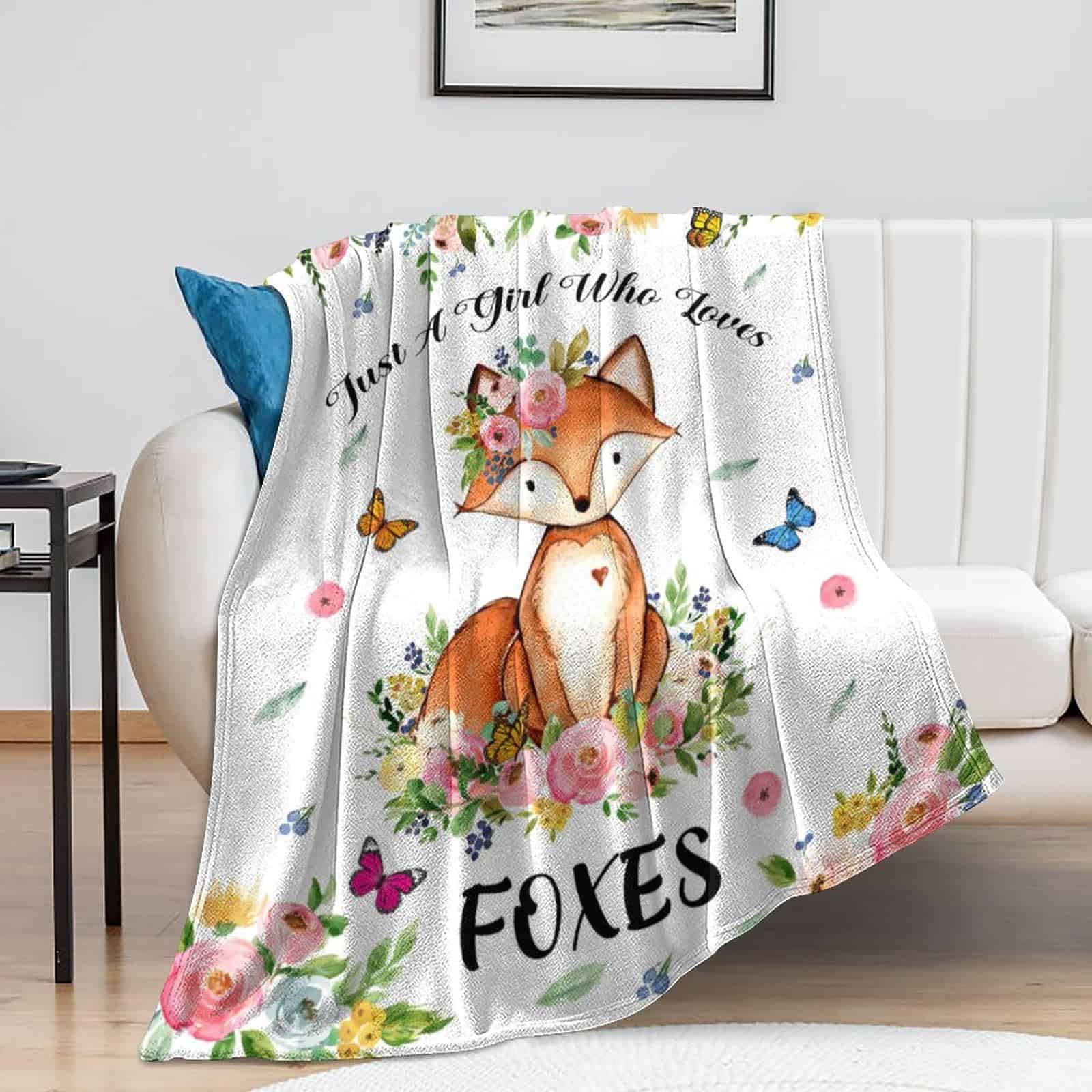 Manta de zorro linda DUMTUTY Solo una niña que ama los - Imagen 3