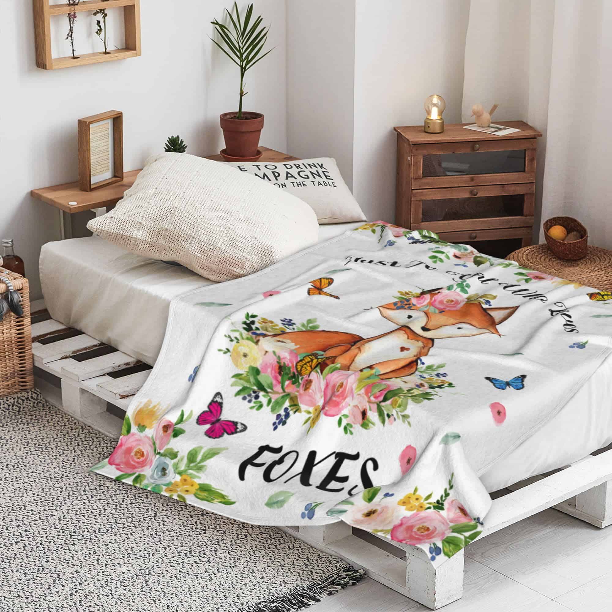 Manta de zorro linda DUMTUTY Solo una niña que ama los - Imagen 5