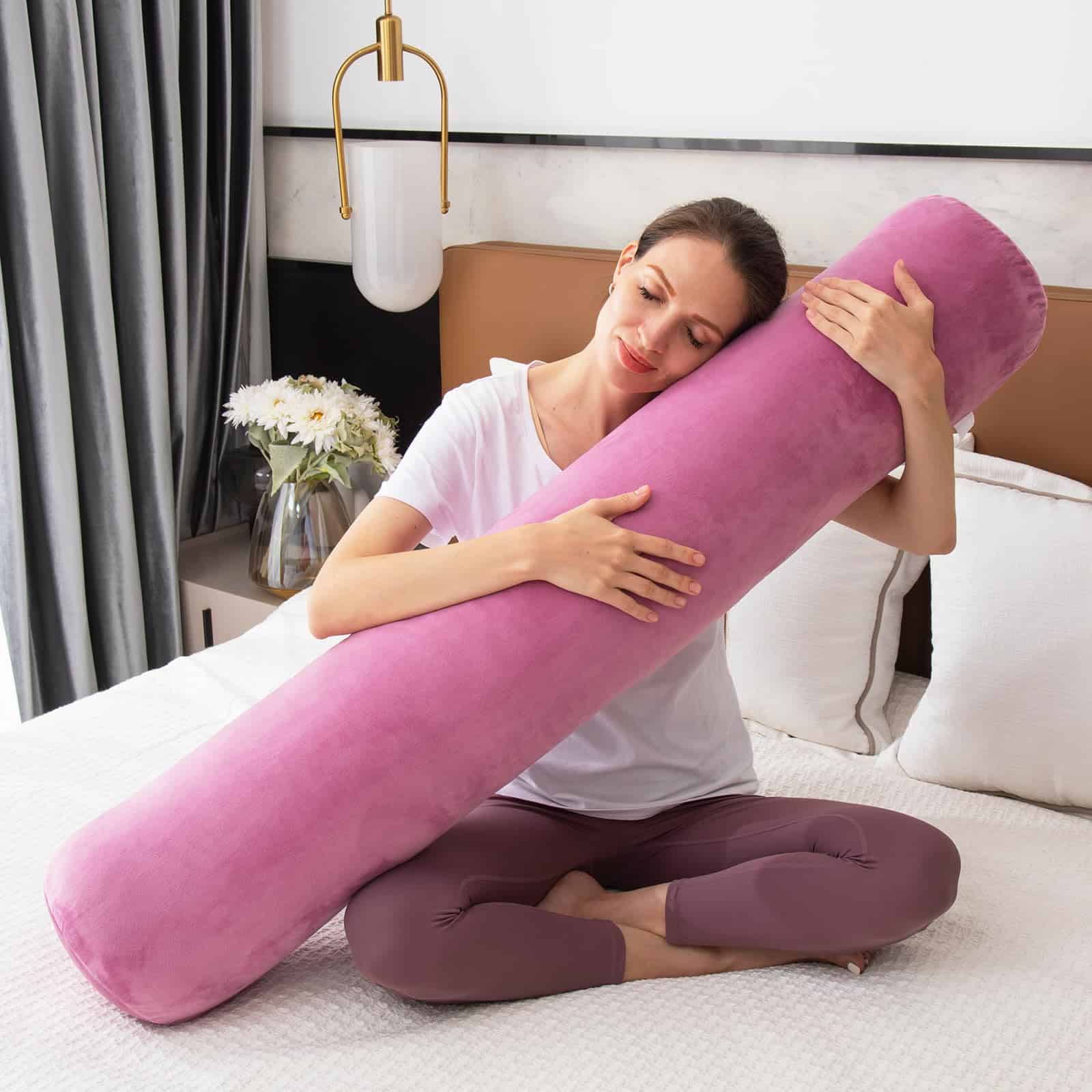 1 Almohada de Refuerzo para Cama, Almohada Cilíndrica Larga - Imagen 6