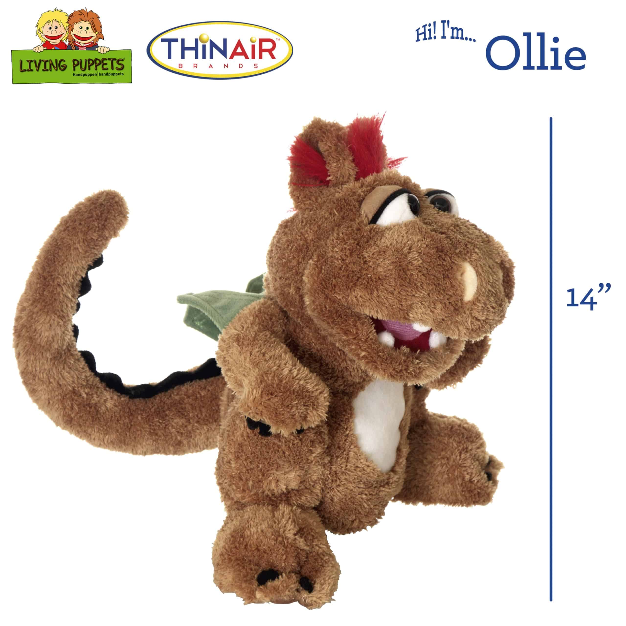 Living Puppets - Ollie El Dragón Suave de 14 Pulgadas, - Imagen 3