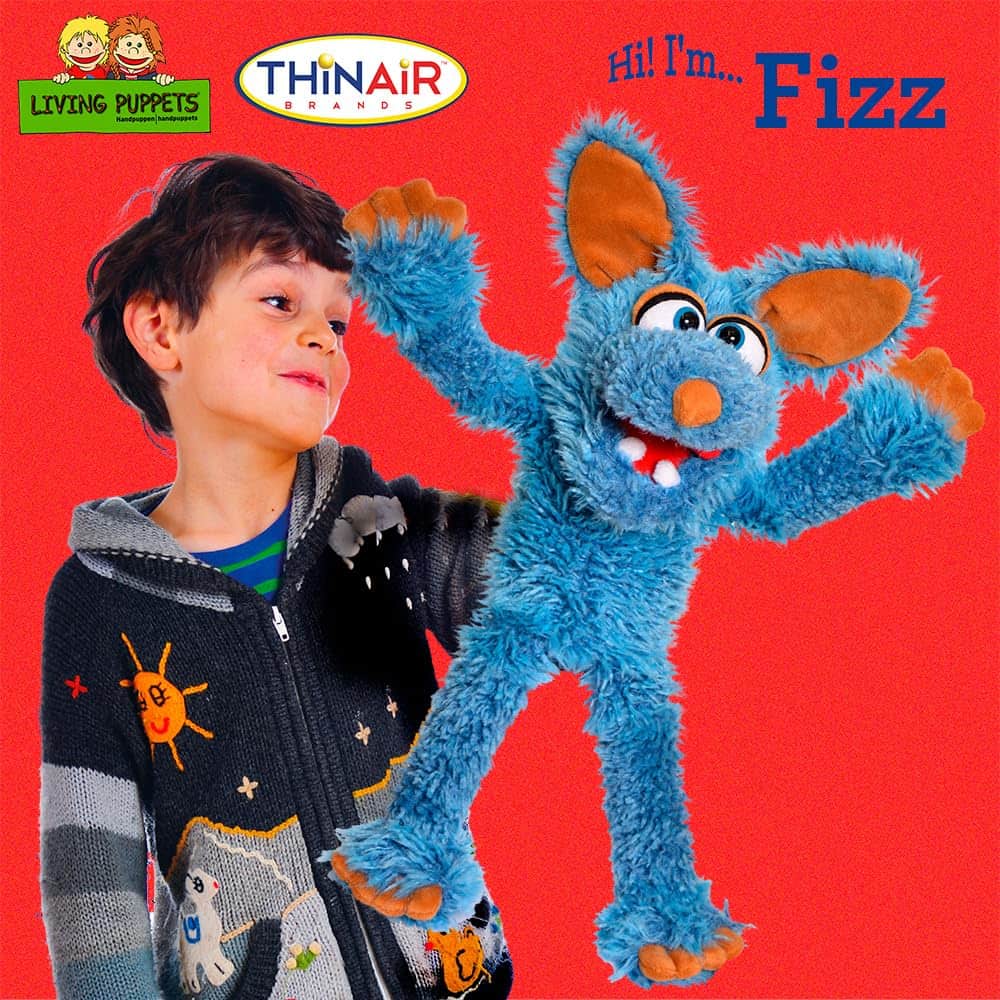 Marioneta de mano de peluche Living Puppets - Fizz The Blue - Imagen 4