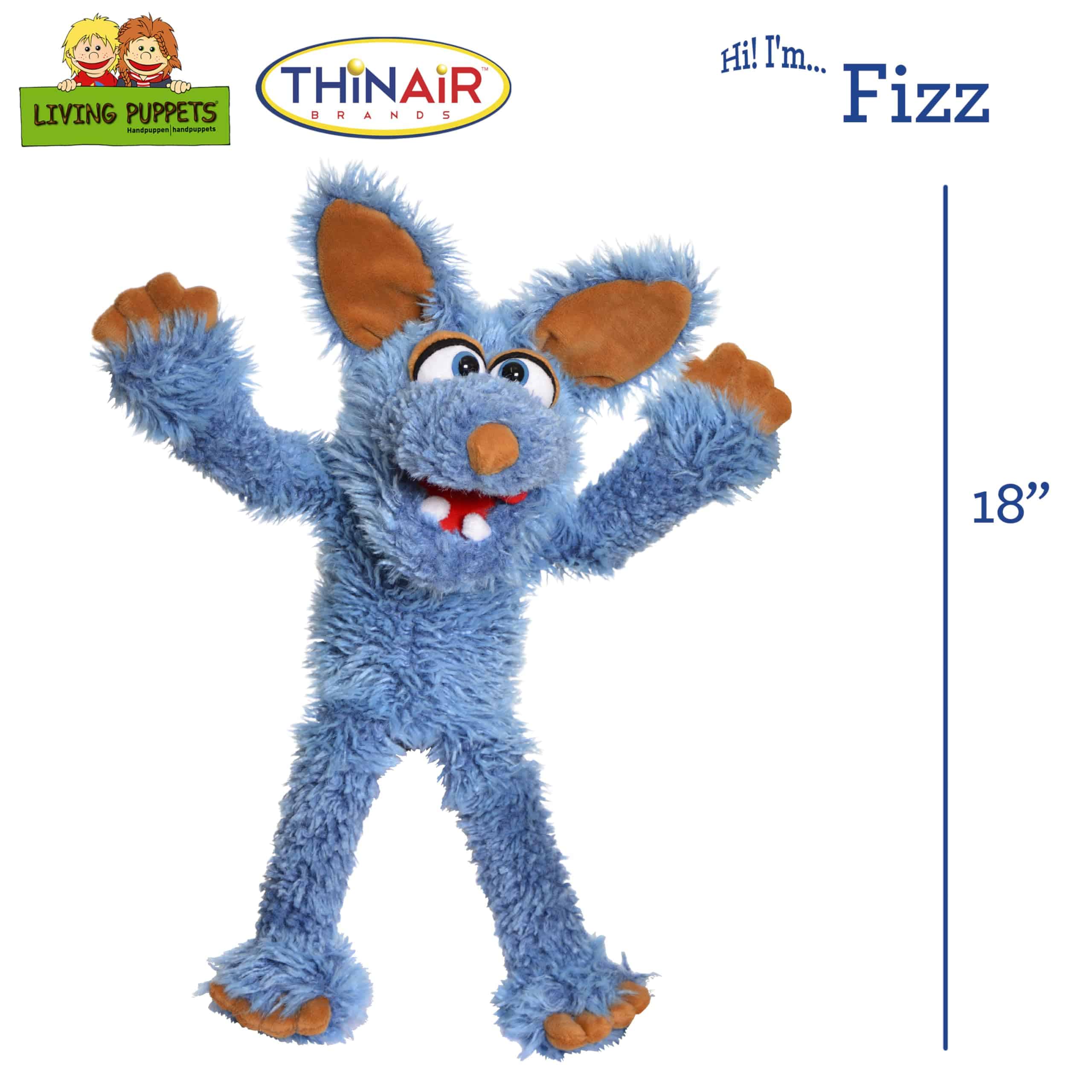 Marioneta de mano de peluche Living Puppets - Fizz The Blue - Imagen 3