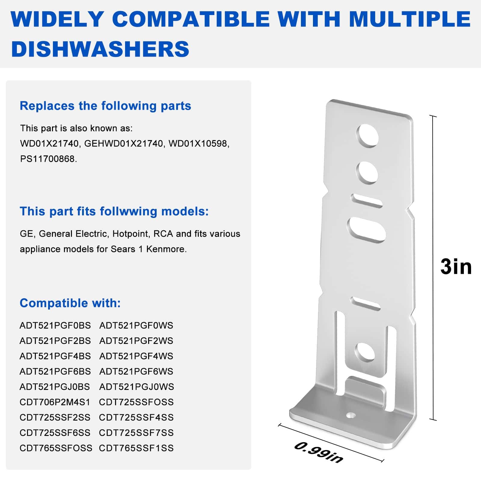 Soporte para lavavajillas GE WD01X21740 de repuesto para - Imagen 4