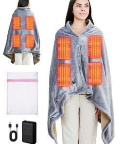 Manta Eléctrica USB con Calefacción, Portátil Inalámbrica