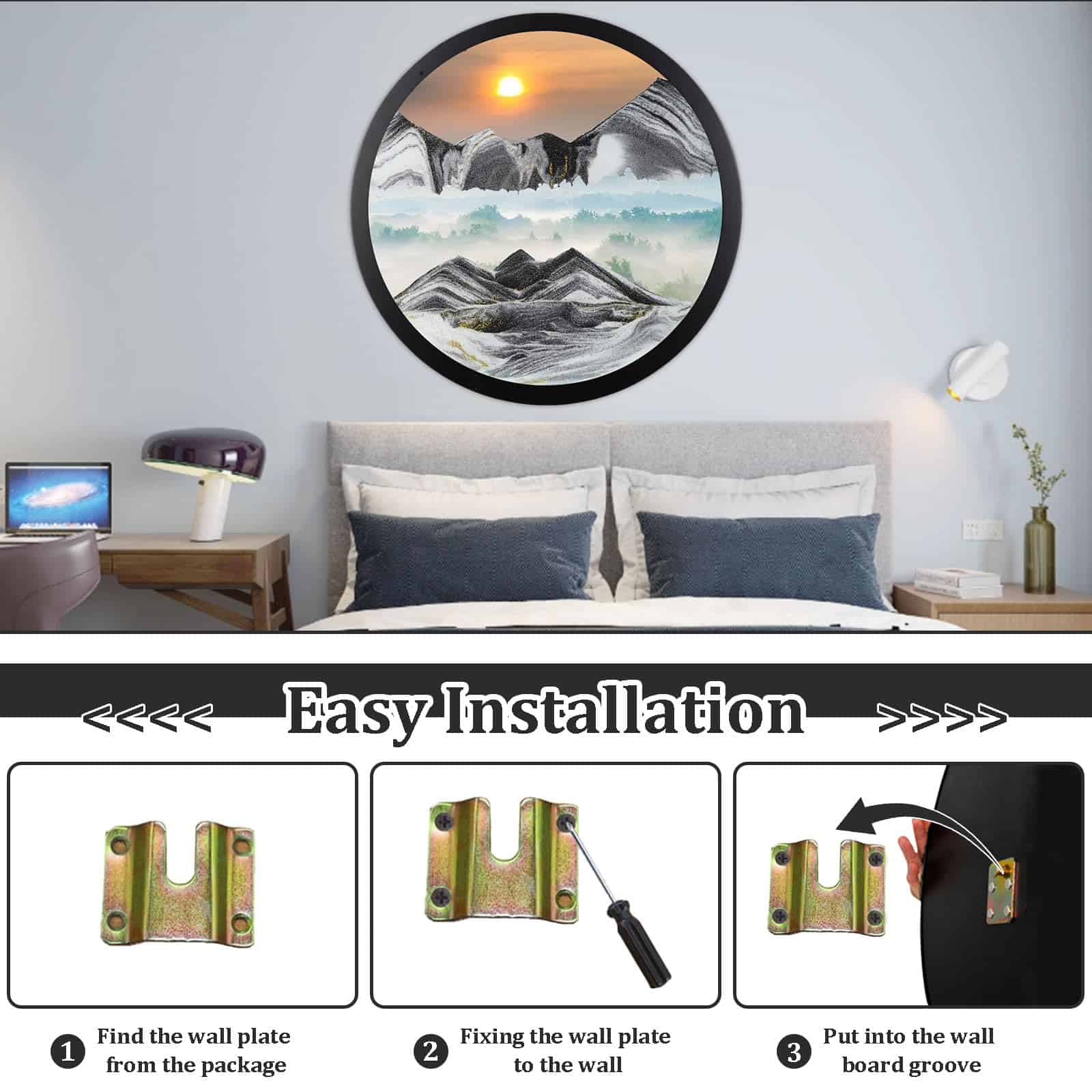 Heuanpte 17.3" Arte en Movimiento de Arena, Arte de Pared - Imagen 6