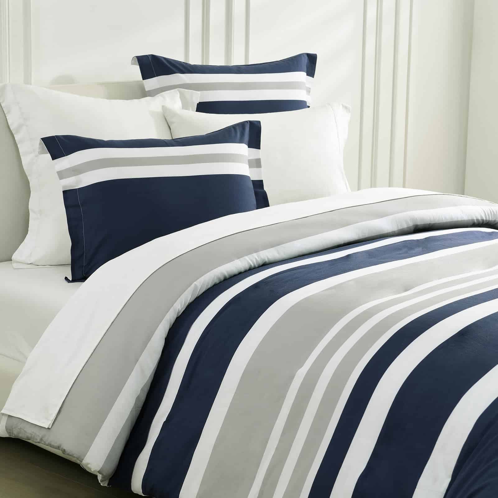 Set de edredón King SahSahCasa, Juego de cama King a rayas - Imagen 5