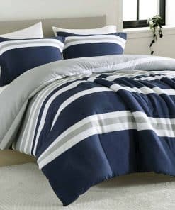 Set de edredón King SahSahCasa, Juego de cama King a rayas