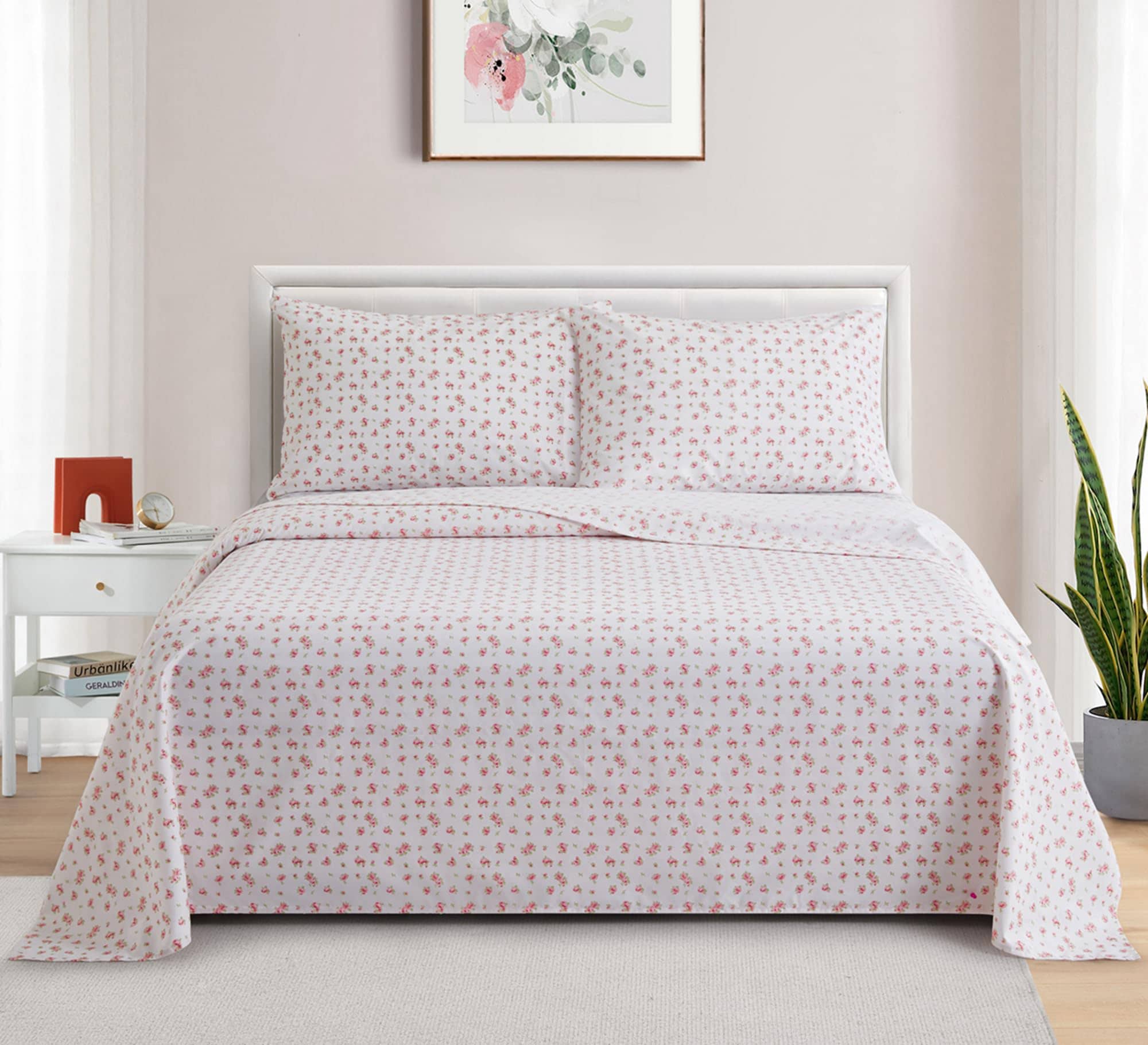 Juego de Sábanas de 3 Piezas con Estampado -Rosa Floral - Imagen 3