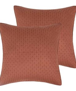 Levtex Home - Euro Shams Set de Dos - Cross Stitch Adobe -